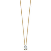 14k 3 carat Lab Grown Diamond VS+ F+ Pear Complete 18 inch Four Prong Pendant Necklace